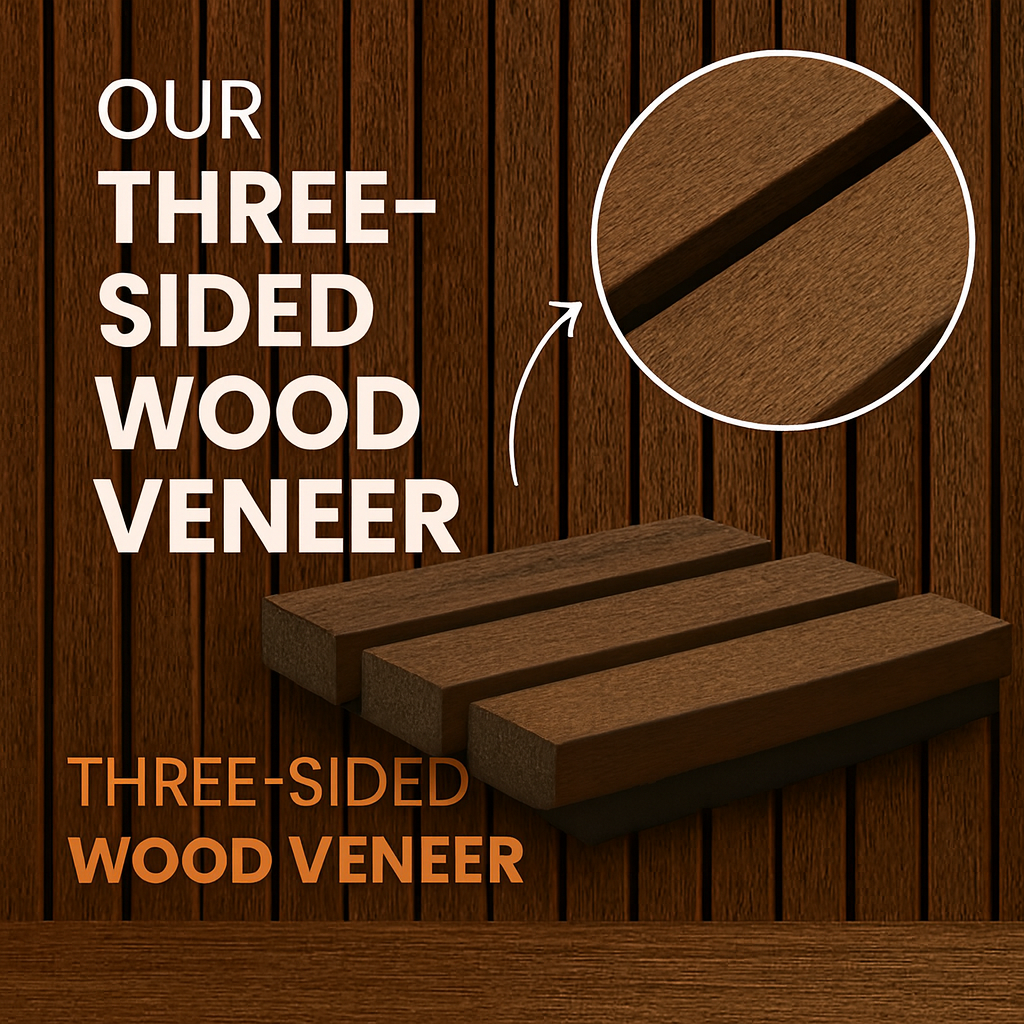 Wooden Wall Panel | Smoked Oak | Luxury 3-sided Wood Veneer