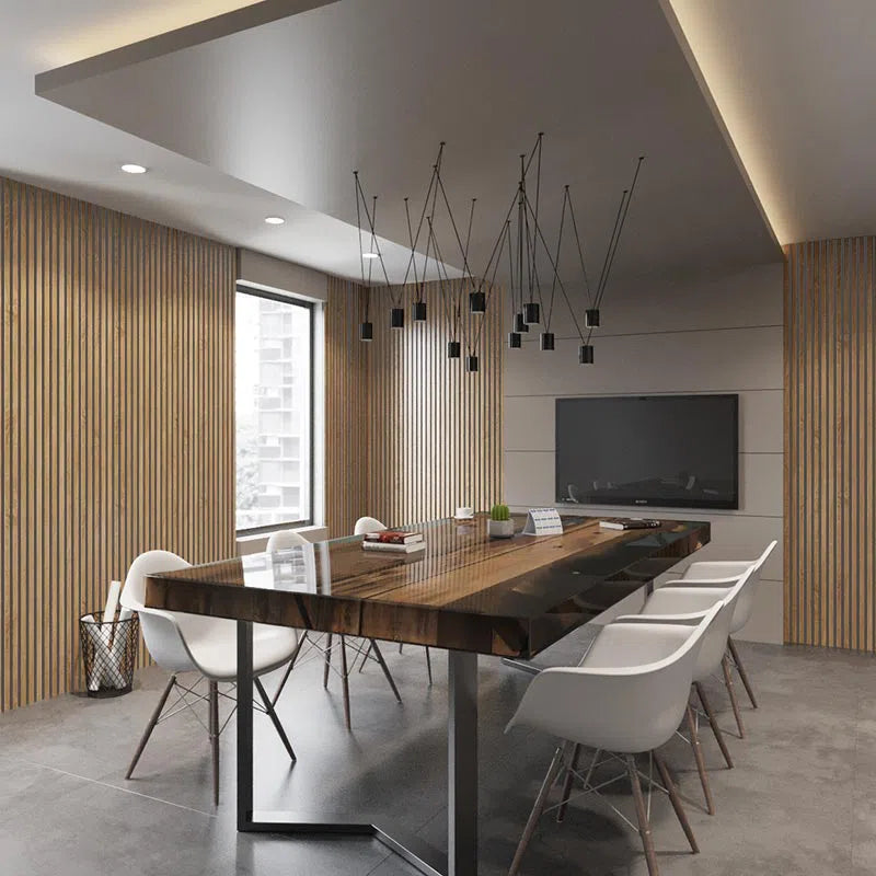 Wooden Wall Panel | Natural Oak Grey Felt | Luxury 3-sided Wood Veneer