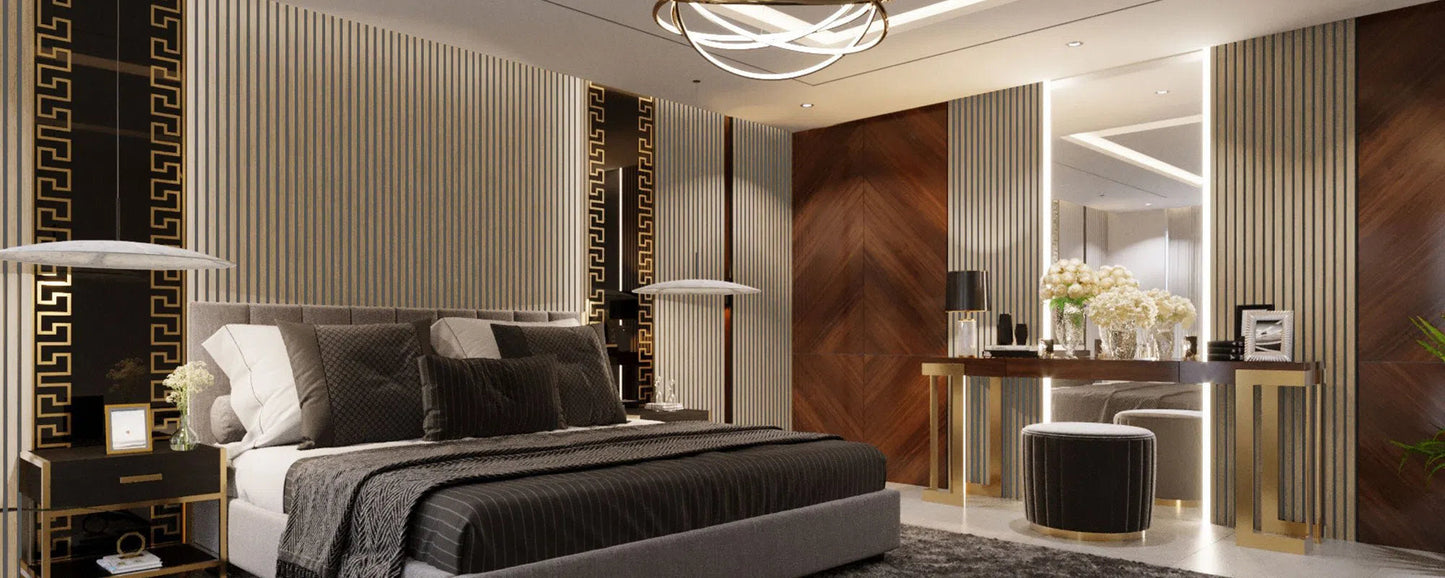 Wooden Wall Panel | Natural Oak Grey Felt | Luxury 3-sided Wood Veneer