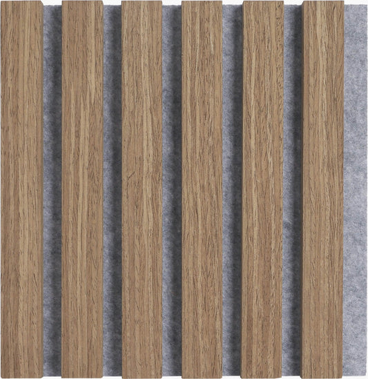 Wooden Wall Panel | Natural Oak Grey Felt | Luxury 3-sided Wood Veneer