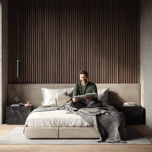 Wooden Wall Panel | Smoked Walnut | Luxury 3-sided Wood Veneer